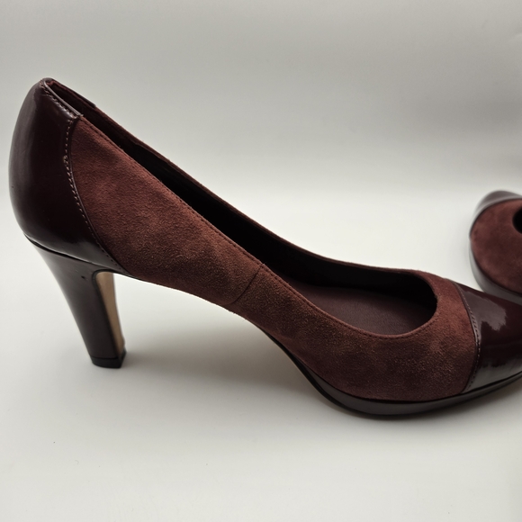 Cole Haan Maroon Suede Heels - Picture 6 of 14